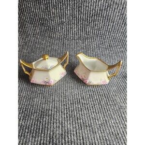 vintage T&V (Tressemanes & Vogt) Limoges porcelain creamer and sugar